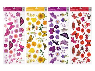 Okenní fólie 6881 60 x 22,5 cm, motýli a květiny