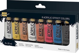 Sada Akrylová barva metalická "SOLO GOYA", 8 barev, 20 ml v tubě, KREUL