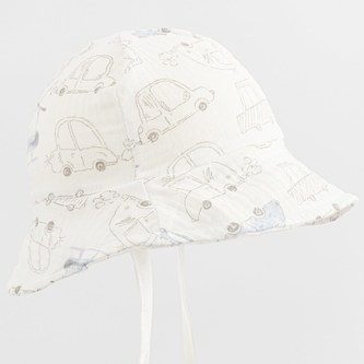 Kojenecký mušelínový klobouček New Baby My Cars - velikost 80 (9-12m)