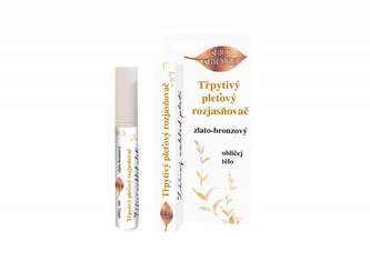 Třpytivý pleťový rozjasňovač zlato-broznový 7ml