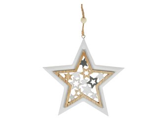závěs hvězda dřevo 13cm 8886012