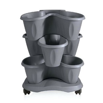 BAMA Květináč modulární TRIFOGLIO, set, šedá