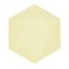 EKO - papírové talíře Hexagonal - Vert Decor, pastelově žluté - 26,1 x 22,6 cm, 6ks