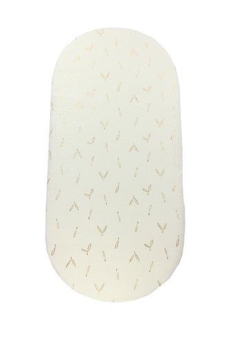 enie baby Mušelínové prostěradlo do kočárku béžové se zlatými lístky enie baby Mušelínové prostěradlo do kočárku béžové se zlatými lístky