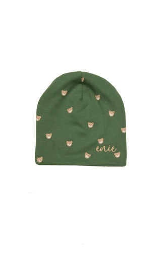 enie baby Dětská čepice 3-6m BEARS GREEN