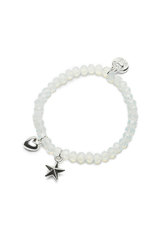 Proud MaMa Náramek Charm s hvězdičkou a srdíčkem bílý 408