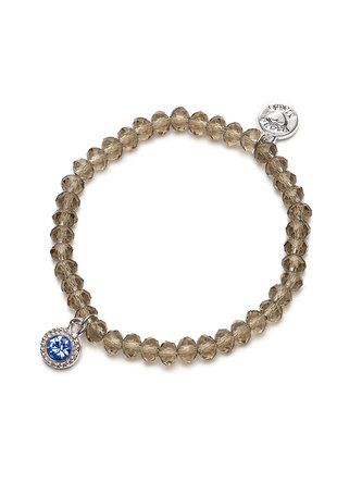 Proud MaMa Náramek Charm s modrým kamínkem béžový 313