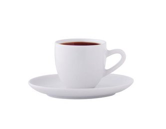 Mokka šálek s podšálkem "Economic", bílá, 10 cl, 6 ks, sada