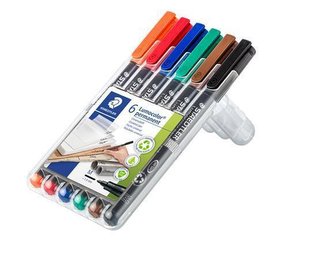 Permanentní popisovač "Lumocolor 317 M", 6 barev, 1mm, OHP, STAEDTLER
