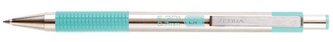 Kuličkové pero "F 301", modrá, 0,24 mm, green tělo z nerezové oceli, ZEBRA 90704