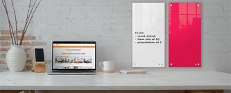 Skleněná nástěnka "Home", bílá, 30 x 60 cm, NOBO 1915603