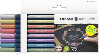 Metalická sada rollerball "Paint-It 050", 8 různých barev, 0,4 mm, SCHNEIDER ML05011502