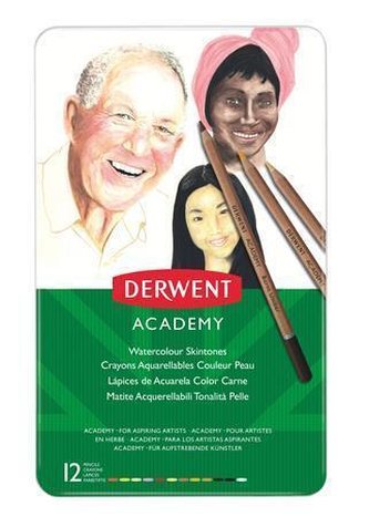 Akvarelové pastelky "Academy", 12 různých barev, DERWENT
