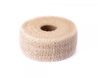 DURAline Jutová stuha, vyztužená, 5cm/10m, bílá