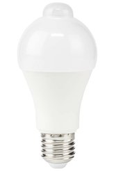 NEDIS LED žárovka E27/ A60/ 8,5 W/ 220 V/ 806 lm/ 3000 K/ teplá bílá/ detekce pohybu/ matná
