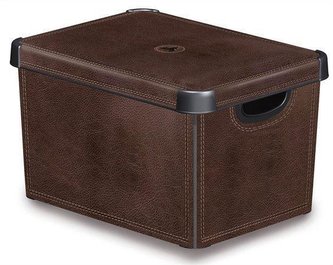 Box, plastový, 22 l, se vzorem "Kůže", CURVER