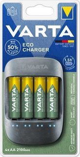 Nabíječka baterií "ECO", AA/AAA, 4x2100 mAH, VARTA