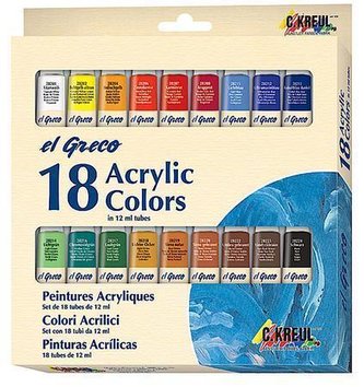 Sada Akrylová barva "EL GRECO", 24 barev, 12 ml v tubě, KREUL