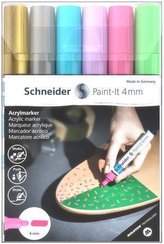 120296 Akrylové popisovače "Paint-It 320", sada 6 barev, 4 mm, SCHNEIDER