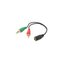 Kabel pro rozdělení zvuku, 13 cm, 1 vstup/2 výstupy, EQUIP 147942
