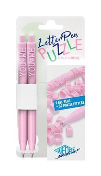 Gelové pero "Letter Pen Puzzle", růžová, puzzle, stiskací mechanismus, 2 ks WEDO 2533009