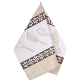 Kuchyňská utěrka 1 ks - Kytka hnědá - 50x70 cm