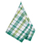 Kuchyňská utěrka 1 ks - Kostka zelená, bílá - 50x70 cm
