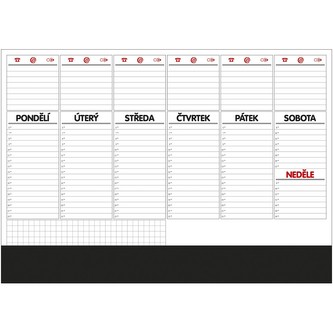 Stolní plánovač A2 - týdenní mapa -  s plast.lištou - 50 listů