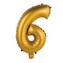 Nafukovací balonek číslice '6' zlatá, 35 cm