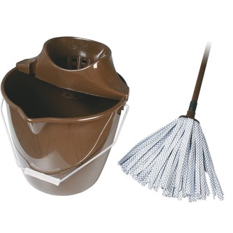 Kbelík 12l + mop páskový velký, hnědý