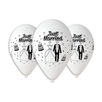 OB balónky GS110 Bílá svatba 5 ks