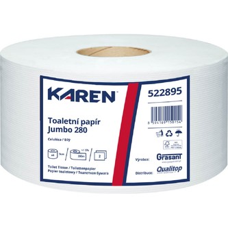 Toaletní papír JUMBO 280mm celulóza 2vr. - 6 rolí