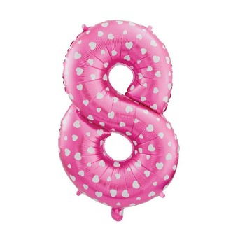 Nafukovací číslice '8' růžová 61 cm