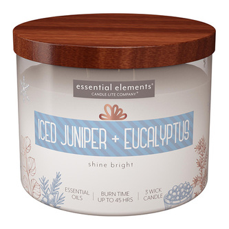 Svíčka oválná váza Candle-lite, Ledový jalovec a eukalyptus, 418g
