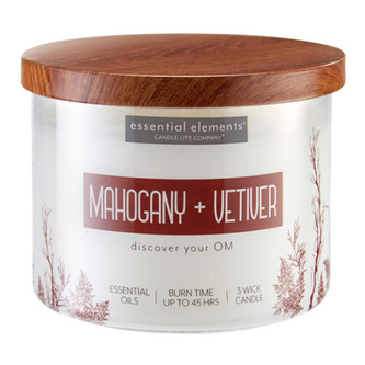 Svíčka oválná váza Candle-lite, Mahagon a vetiver, 418g