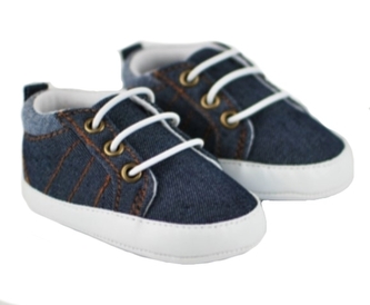 Kojenecké capáčky/botičky, plátěné, jeans, Boy, Baby Nellys, vel. 6/12 m; 68-80 (6-12m)
