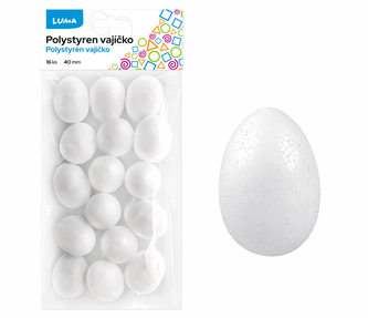 Polystyren - Vajíčko  40mm, 16ks LUMA