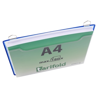 tarifold rámeček s kapsou na prospekty a dvěma očky, A4, otevřený shora, modrý, 5 ks