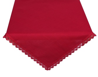 Ubrus celoroční, Dorka s krajkou, červený 40 x 90 cm