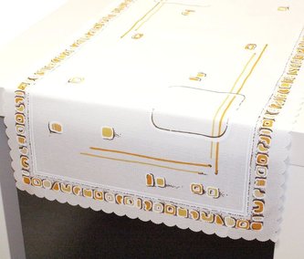 Forbyt, Ubrus s nešpinivou úpravou, Geometrie, béžový, obdélník 42 x 85 cm