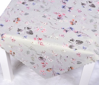 Ubrus s nešpinivou úpravou, Louka, šedá 100 x 140 cm