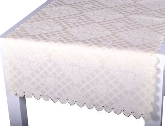 Forbyt, Ubrus s nešpínivou úpravou, Protiskluzový Kvítí, smetanová 40 x 90 cm