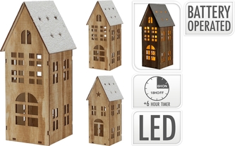 Domek hnědý LED velký