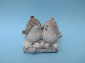 Ptáččci v šedé čepici na větvičce