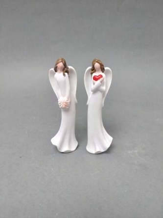 Anděl se srdcem a květinou 10cm