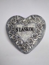 Srdce s růžemi "S láskou"