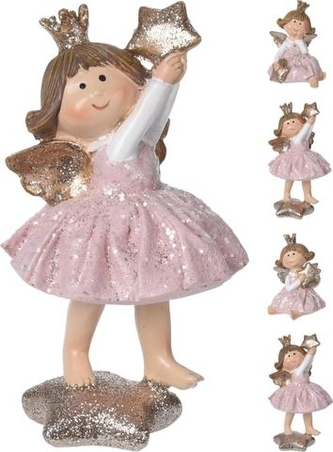 Anděl s hvězdou růžový