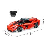 Klocki CADA.Zdalnie sterowane auto 32 cm Czerwony samochód pojazd wyścigówka Red Storm 380 elementów