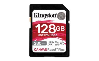 Kingston paměťová karta 128GB Canvas React Plus SDXC UHS-II 280R/100W U3 V60 for Full HD/4K