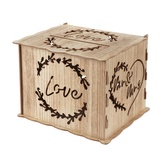 Dřevěný box na peníze LOVE 30 x 24 x 22 cm